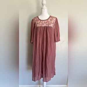 Indigo Rose Pink  Dress with Flutter Sleeves